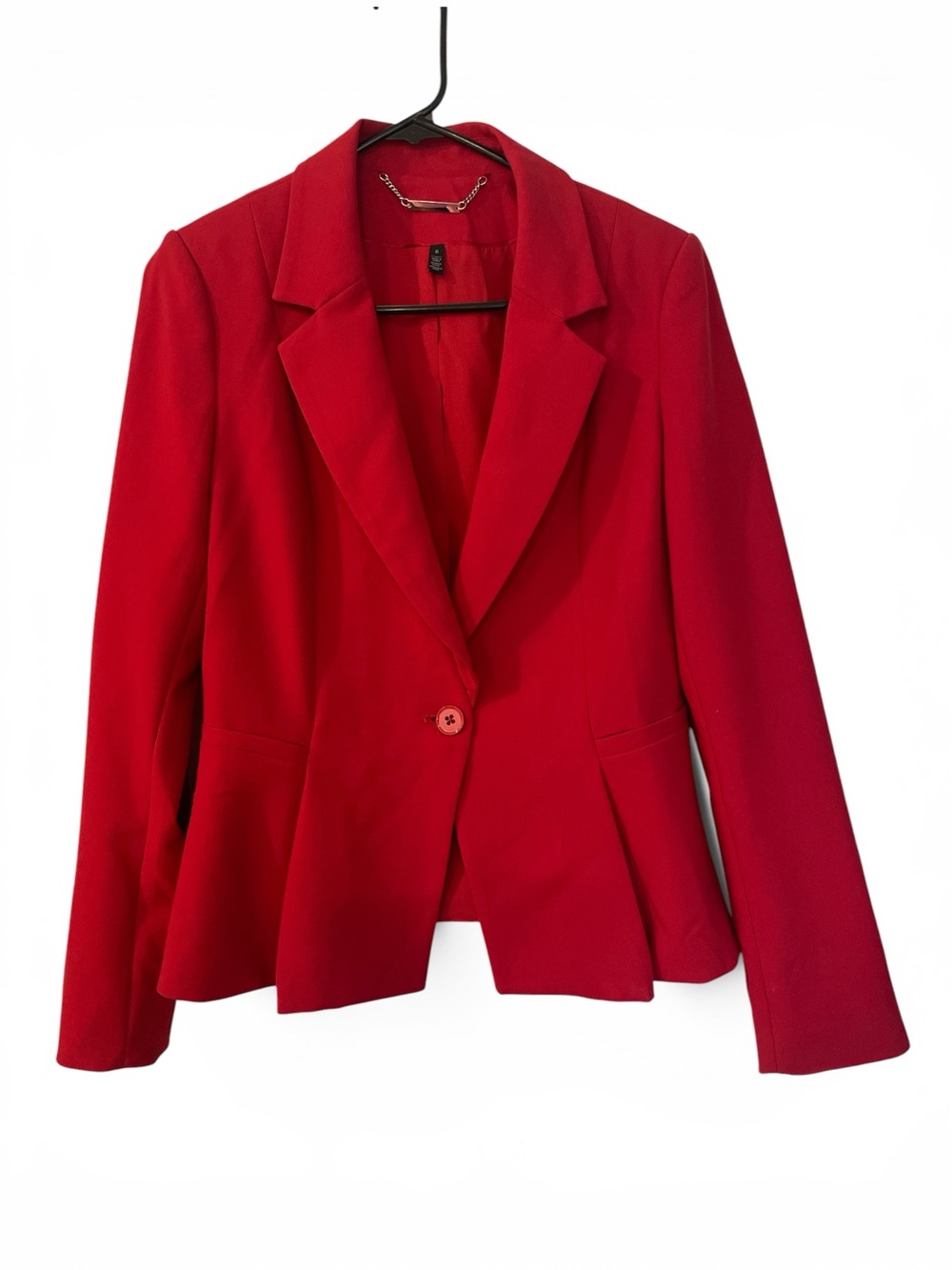 White House Black Market Red Peplum Single-Button Blazer sz 6 - Picture 6 of 6
